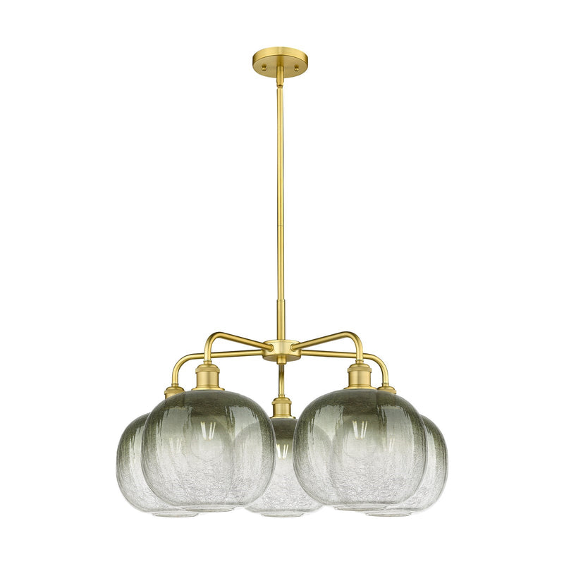 Innovations Brookhaven Sphere 29in 5-Light Chandelier | Industrial Satin Gold Steel and Slate Glass | Dining Room & Living | Model 516-5CR-SG-G481-10SL