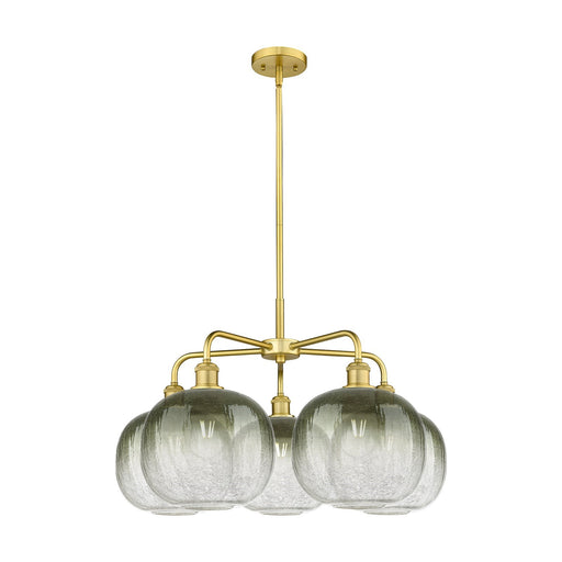 Innovations Brookhaven Sphere 29in 5-Light Chandelier | Industrial Satin Gold Steel and Slate Glass | Dining Room & Living | Model 516-5CR-SG-G481-10SL
