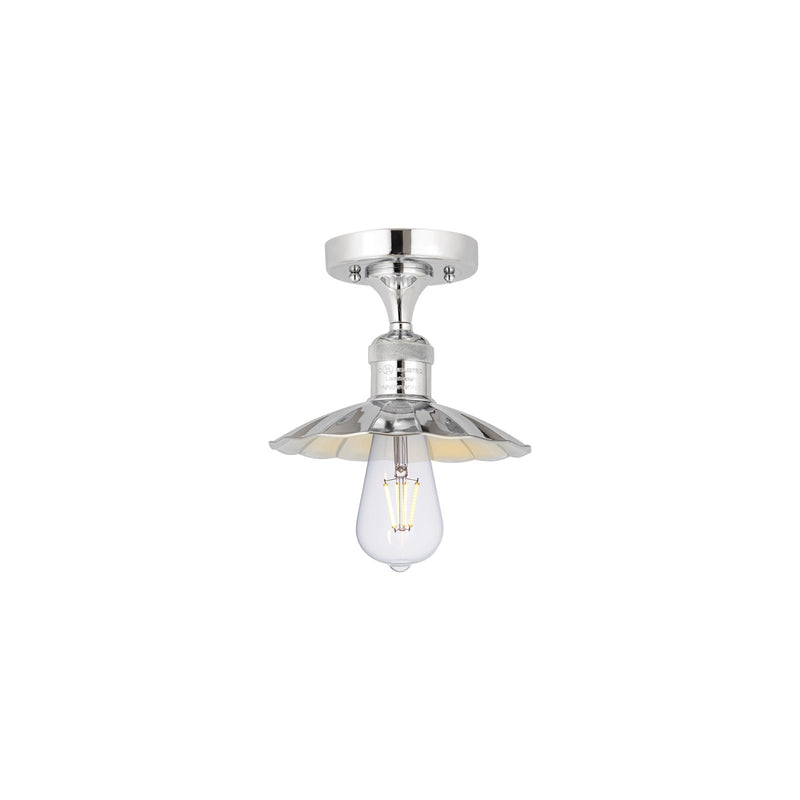 Innovations Scallop 8in 1-Light Semi-Flush Mount | Traditional Industrial Polished Chrome Steel and Metal Shade | Entryway & | Model 517-1C-PC-M17-PC