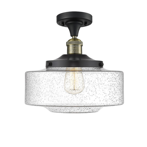 Innovations Bridgeton 12in 1-Light Semi-Flush Mount | Traditional Black Antique Brass and Seedy Glass | Hallway & Entryway | Model 517-1CH-BAB-G694-12