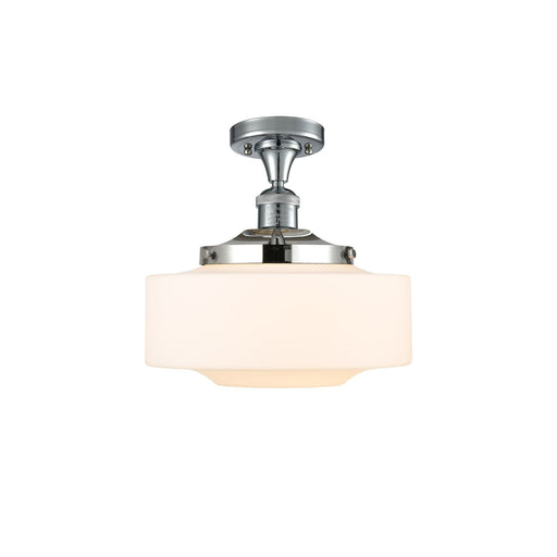 Innovations Bridgeton 12in 1-Light Semi-Flush Mount | Traditional Polished Chrome and Matte White Frosted Glass | Entryway & | Model 517-1CH-PC-G691-12