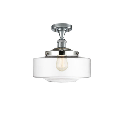 Innovations Bridgeton 12in 1-Light Semi-Flush Mount | Traditional Polished Chrome Steel and Clear Glass | Entryway & Hallway | Model 517-1CH-PC-G692-12