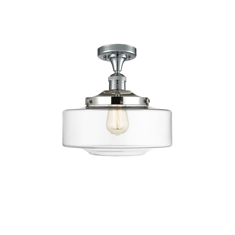 Innovations Bridgeton 12in 1-Light Semi-Flush Mount | Traditional Polished Chrome Steel and Clear Glass | Kitchen & | Model 517-1CH-PC-G692-12-LED