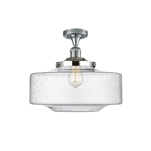 Innovations Bridgeton 16in 1-Light Semi-Flush Mount | Traditional Polished Chrome and Seedy Glass | Entryway & Hallway | 11.75 | Model 517-1CH-PC-G694-16