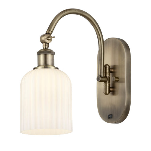 Innovations Ball Bridal Veil 5" Sconce, Side Swivel, AB/GW - 518-1W-AB-G559-5GWH