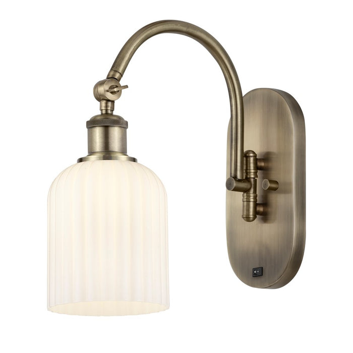 Innovations Ball Bridal Veil 5" Sconce, Side Swivel, AB/GW - 518-1W-AB-G559-5GWH