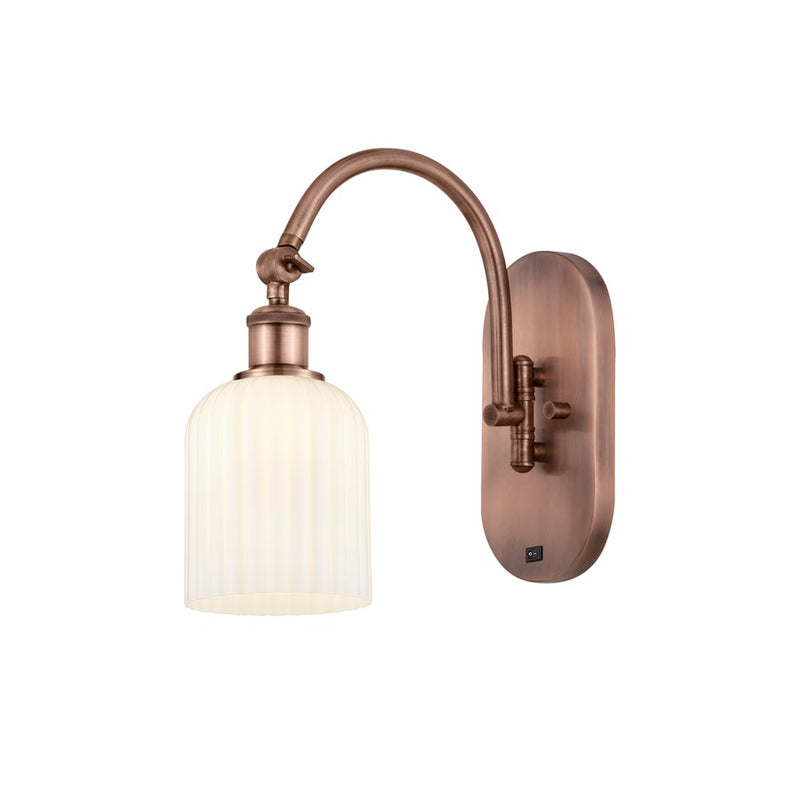 Innovations Ball Bridal Veil 5" Sconce, Side Swivel, CP/GW - 518-1W-AC-G559-5GWH