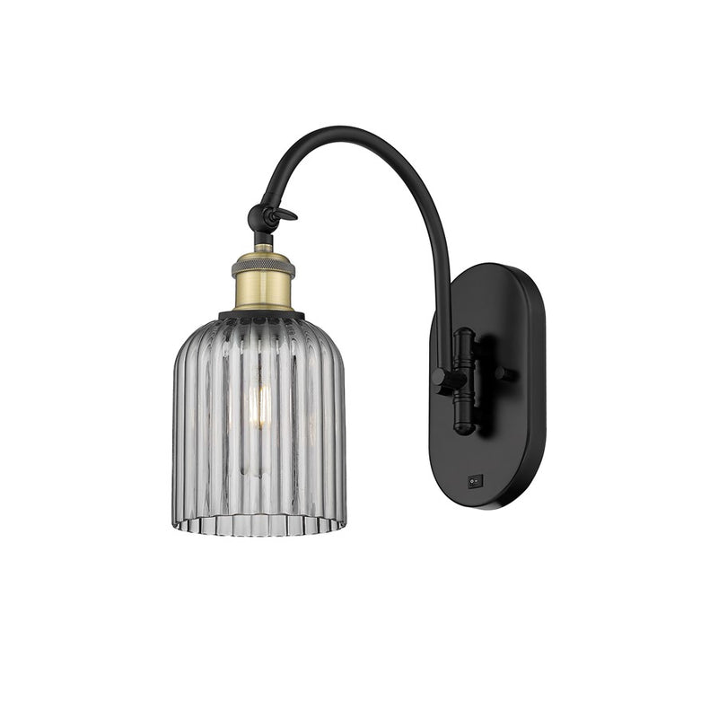 Innovations Ball B Veil 5" Sconce, Side Swivel, BLB/SM - 518-1W-BAB-G559-5SM