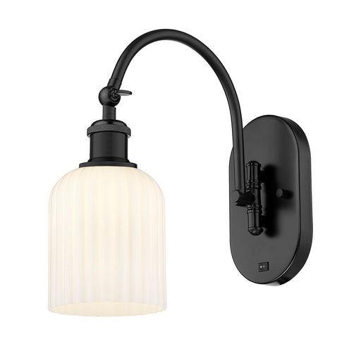 Innovations Ball Bridal Veil 5" Sconce, Side Swivel, BK/GW - 518-1W-BK-G559-5GWH