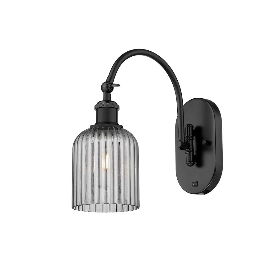 Innovations Ball Bridal Veil 5" Sconce, Side Swivel, BK/SM - 518-1W-BK-G559-5SM