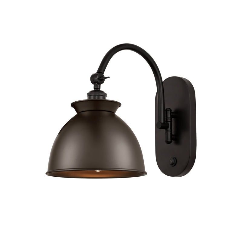 Innovations Adirondack 8in 1-Light Swing Arm Sconce | Industrial Oil Rubbed Bronze Steel and Metal Shade | Bedroom & Hallway | Model 518-1W-OB-M14-OB