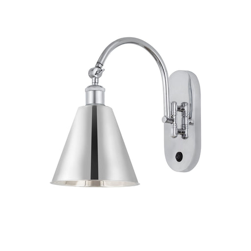Innovations Berkshire 8in 1-Light Swing Arm Sconce | Industrial Polished Chrome Steel and Metal Shade | Living Room & Bedroom | Model 518-1W-PC-MBC-8-PC