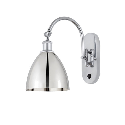 Innovations Bristol 1-Light 8in Swing Arm Wall Sconce | Industrial Farmhouse Polished Chrome Steel and Metal Shade | Bedroom & | Model 518-1W-PC-MBD-75-PC