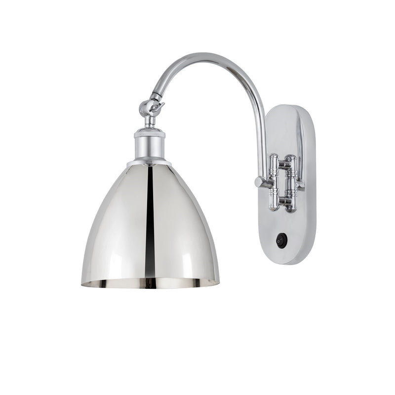 Innovations Bristol 8in 1-Light Swing Arm Sconce | Industrial Polished Chrome Steel and Cast Brass with Polished Chrome | Model 518-1W-PC-MBD-75-PC-LED