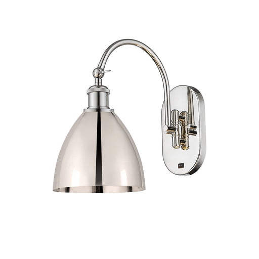 Innovations Bristol 1-Light 7.5in Swing Arm Lamp | Industrial Farmhouse Polished Nickel Steel and Cast Brass | Bedroom & | Model 518-1W-PN-MBD-75-PN-LED