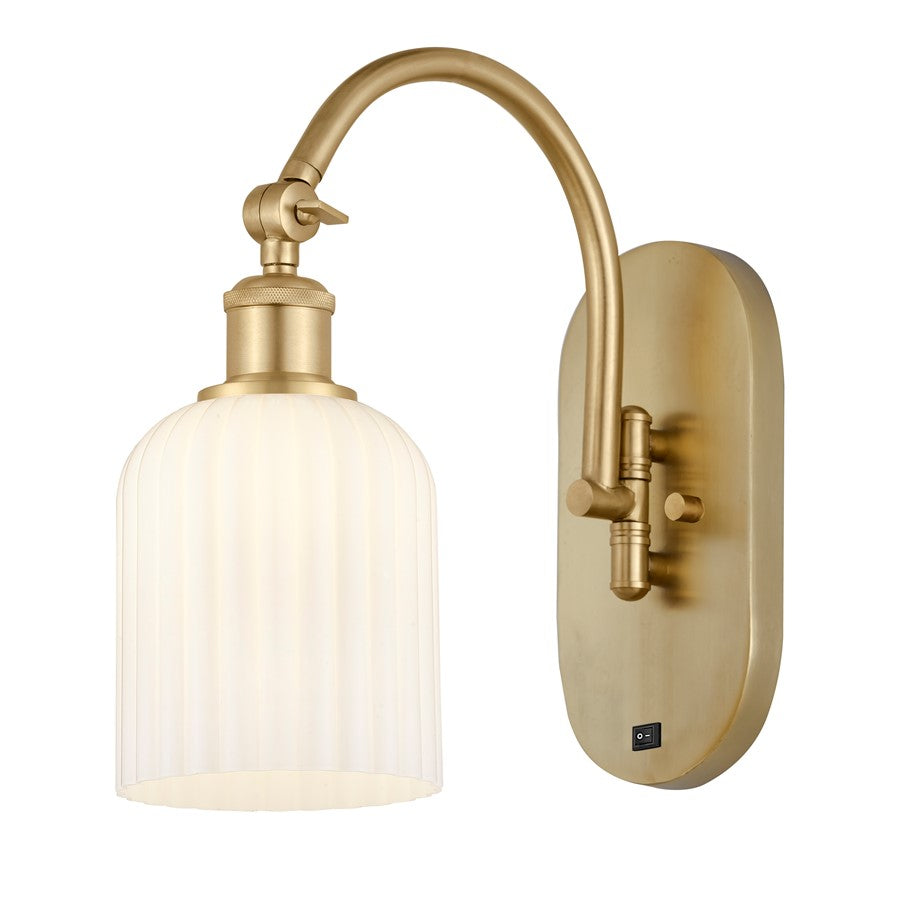 Innovations Ball Bridal Veil 5" Sconce, Side Swivel, GD/GW - 518-1W-SG-G559-5GWH