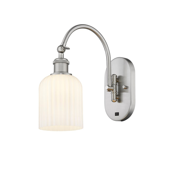 Innovations Ball Bridal Veil 5" Sconce, Side Swivel, SN/GW - 518-1W-SN-G559-5GWH