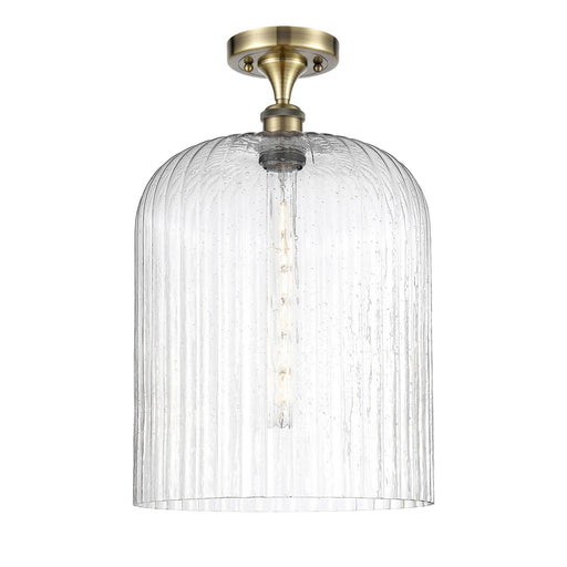 Innovations Bridal Veil 5in 1-Light Semi-Flush Mount | Art Nouveau Antique Brass Steel and Seedy Bell Glass | Entryway & | Model 616-1F-AB-G559-12SDY