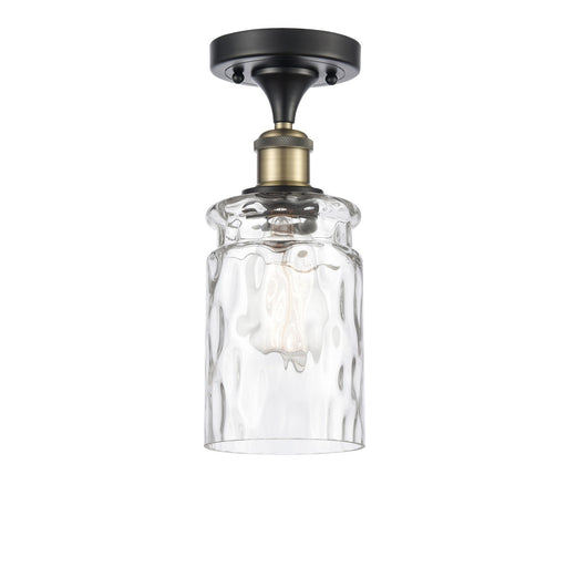 Innovations Candor 5in 1-Light Semi-Flush Mount | Industrial Black Antique Brass and Clear Waterglass Glass | Entryway & Hallway | Model 616-1F-BAB-G352