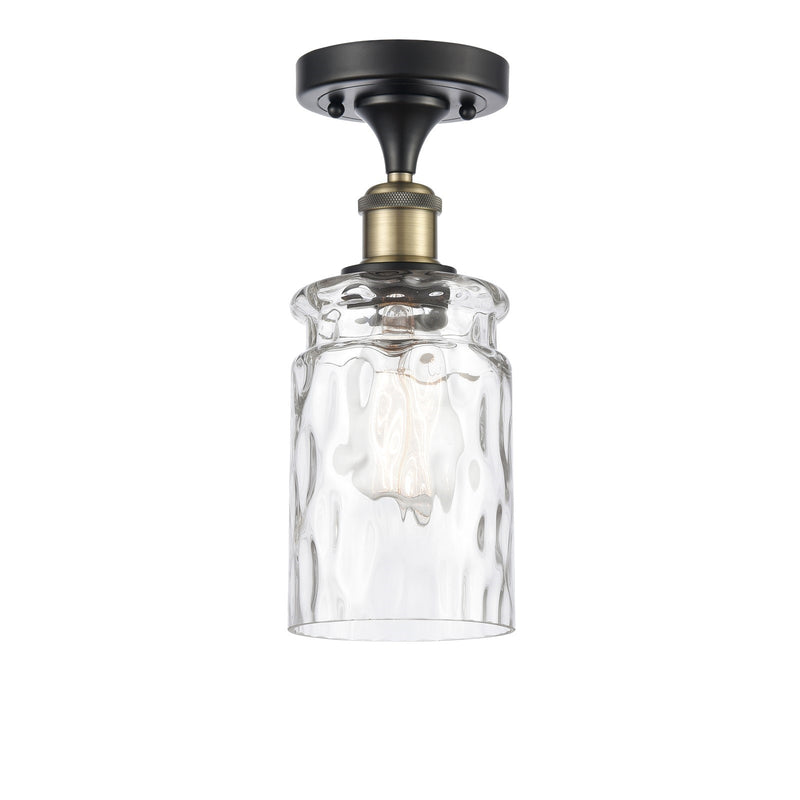 Innovations Candor 5in 1-Light Semi-Flush Mount | Industrial Black Antique Brass and Clear Waterglass Glass | Entryway & Hallway | Model 616-1F-BAB-G352