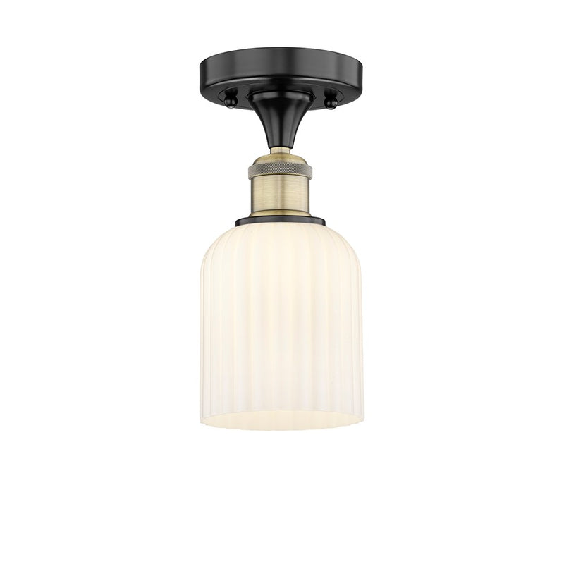 Innovations Edison Bridal Veil 1Lt 5" Semi-Flush, BLB/GW - 616-1F-BAB-G559-5GWH