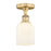 Innovations Edison Bridal Veil 1Lt 5" Semi-Flush, BB/GW - 616-1F-BB-G559-5GWH