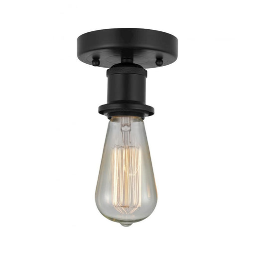 Innovations Edison Bare Bulb 1 Light Semi-Flush, BK
