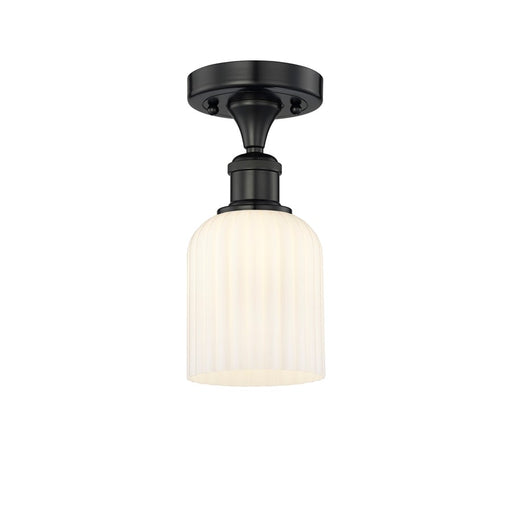 Innovations Edison Bridal Veil 1Lt 5" Semi-Flush, BK/GW - 616-1F-BK-G559-5GWH