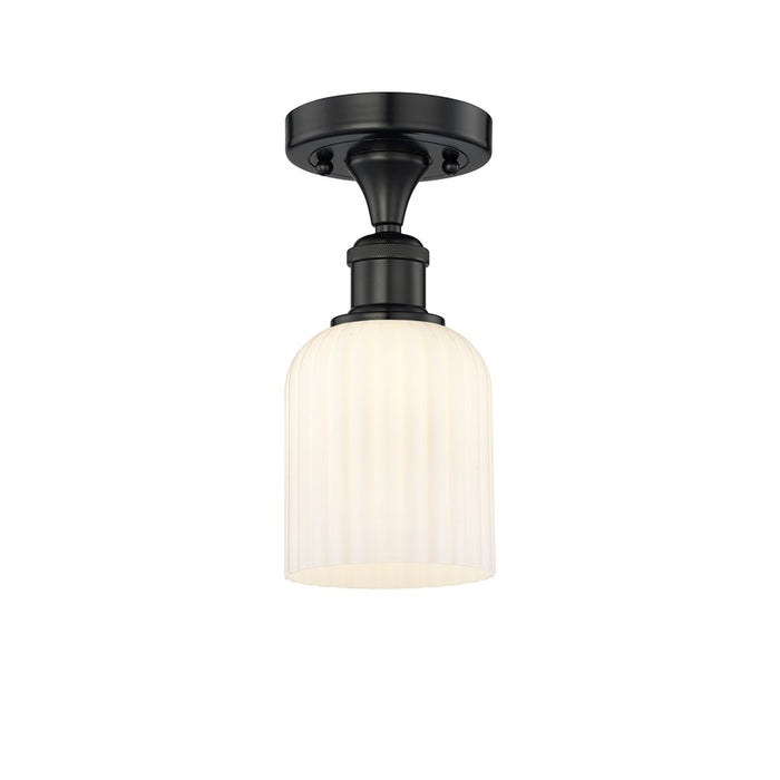 Innovations Edison Bridal Veil 1Lt 5" Semi-Flush, BK/GW - 616-1F-BK-G559-5GWH