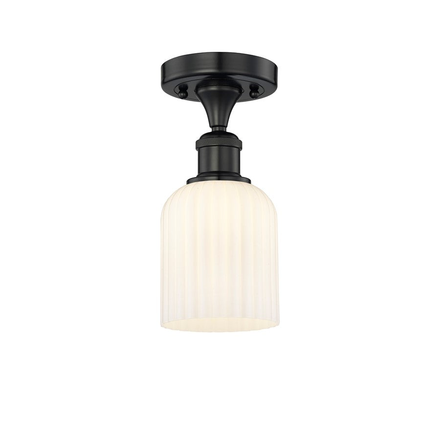 Innovations Edison Bridal Veil 1Lt 5" Semi-Flush, BK/GW - 616-1F-BK-G559-5GWH