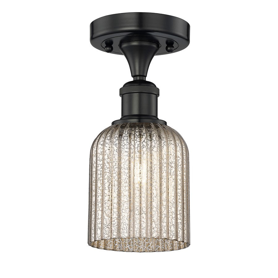 Innovations Edison Bridal Veil 1Lt 5" Semi-Flush, BK/MC - 616-1F-BK-G559-5ME