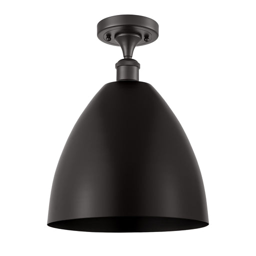 Innovations Bristol 12in 1-Light Semi-Flush Mount | Industrial Matte Black Metal | Kitchen & Hallway | 12 x 12 x 15 in | Model 616-1F-BK-MBD-12-BK
