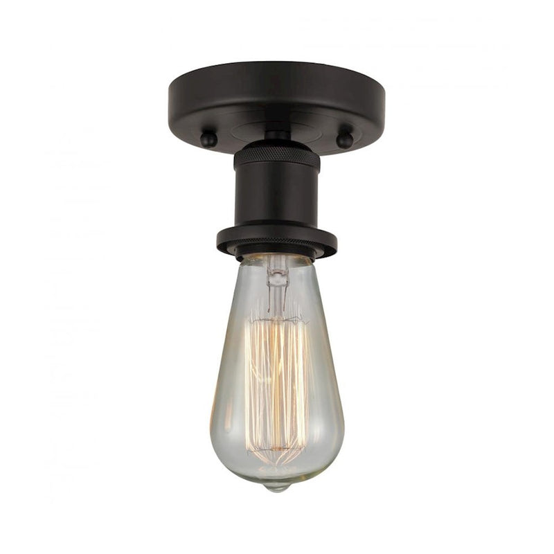 Innovations Edison Bare Bulb 1 Light Semi-Flush, Bronze