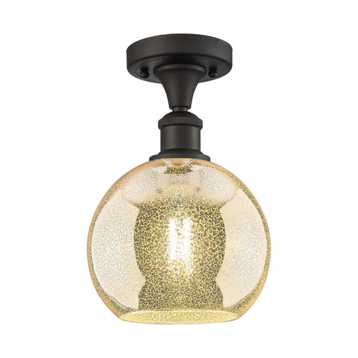 Innovations Athens 8in 1-Light Semi-Flush Mount | Industrial Oil Rubbed Bronze Steel and Mercury Glass | Entryway & Hallway | 8 x | Model 616-1F-OB-G128-8