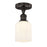Innovations Edison Bridal Veil 1Lt 5" Semi-Flush, BZ/GW - 616-1F-OB-G559-5GWH