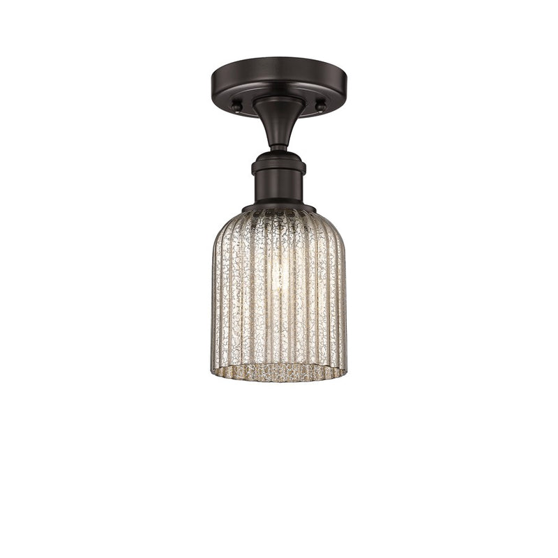 Innovations Edison Bridal Veil 1Lt 5" Semi-Flush, BZ/MC - 616-1F-OB-G559-5ME