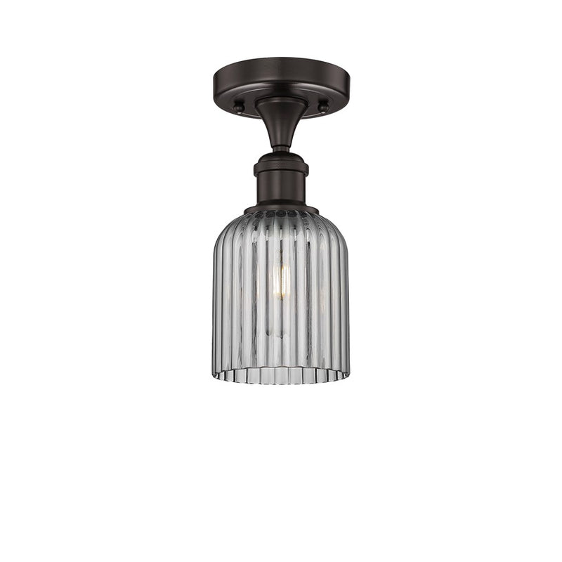 Innovations Edison Bridal Veil 1Lt 5" Semi-Flush, BZ/SM - 616-1F-OB-G559-5SM
