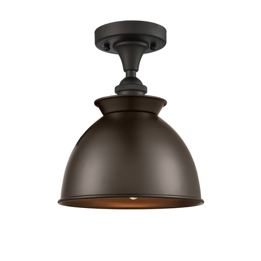 Innovations Adirondack 8.25in 1-Light Semi-Flush Mount | Industrial Oil Rubbed Bronze Steel and Cast Brass with Oil Rubbed Bronze | Model 616-1F-OB-M14-OB