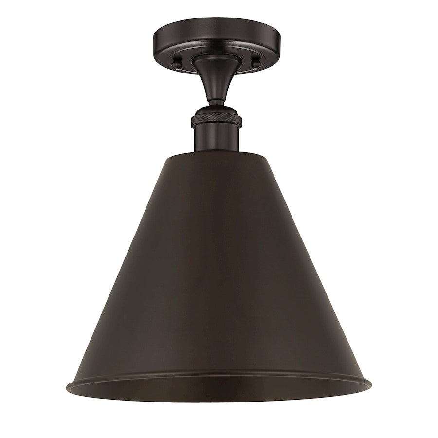 Innovations Edison Cone 1-Lt 12" Semi-Flush, Bronze - 616-1F-OB-MBC-12-OB