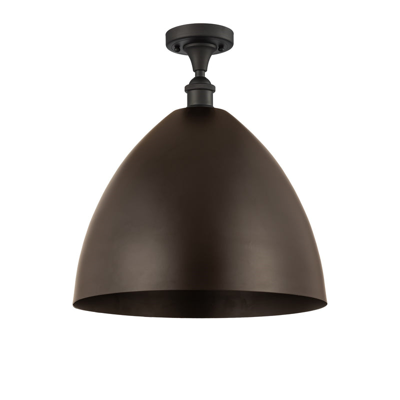 Innovations Bristol 16in 1-Light Semi-Flush Mount | Industrial Oil Rubbed Bronze Steel and Cast Brass with Oil Rubbed Bronze | Model 616-1F-OB-MBD-16-OB