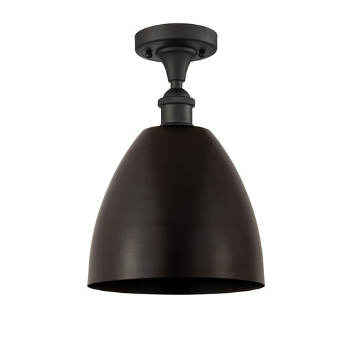 Innovations Bristol 9in 1-Light Semi-Flush Mount | Industrial Oil Rubbed Bronze Steel and Cast Brass Metal Shade | Entryway & | Model 616-1F-OB-MBD-9-OB