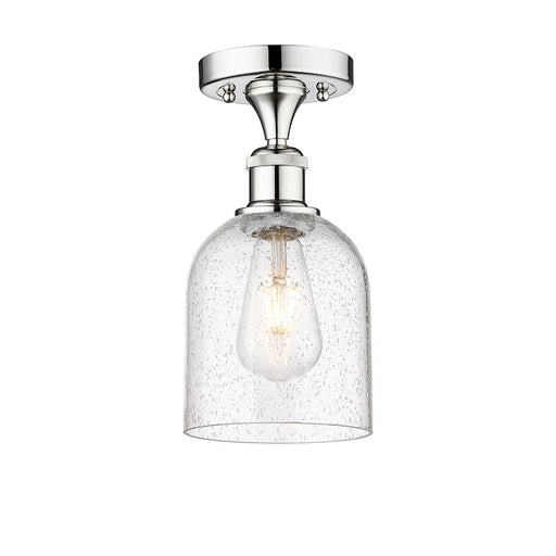 Innovations Bella 6in 1-Light Semi-Flush Mount | Industrial Polished Chrome Steel and Seedy Glass | Entryway & Hallway | Model 616-1F-PC-G558-6SDY