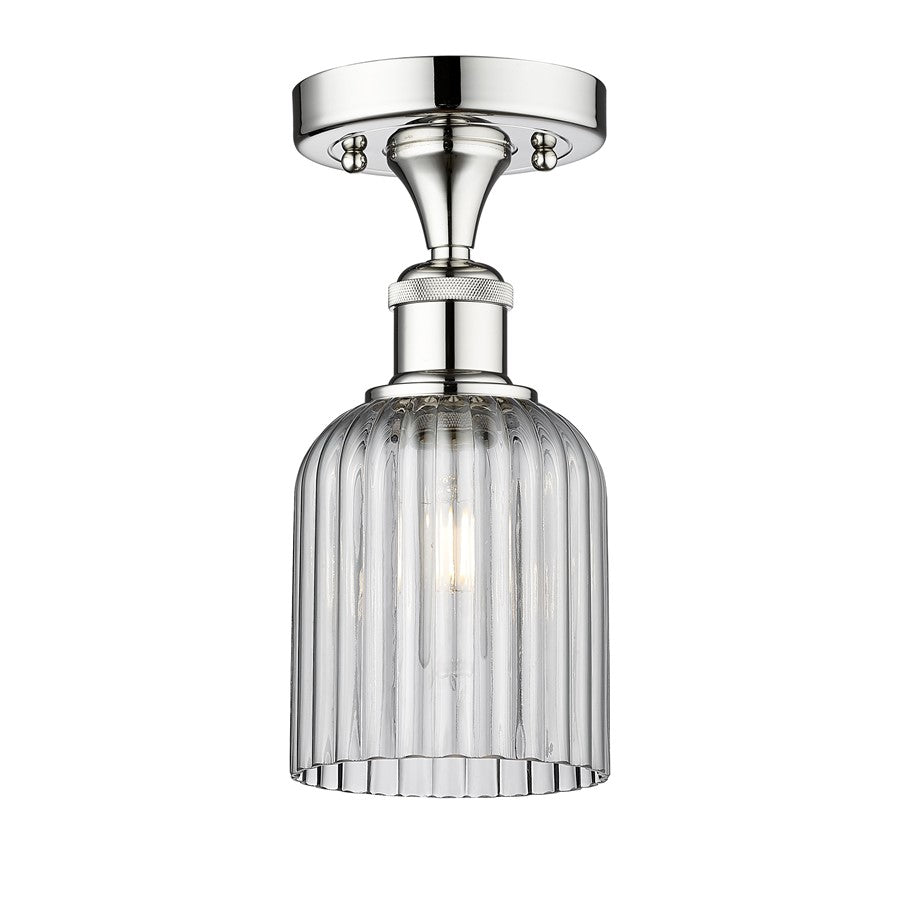 Innovations Edison Bridal Veil 1Lt 5" Semi-Flush, CH/SM - 616-1F-PC-G559-5SM