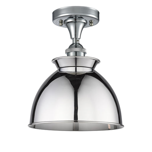 Innovations Adirondack 8in 1-Light Semi-Flush Mount | Industrial Polished Chrome Steel and Cast Brass Metal | Entryway & Hallway | Model 616-1F-PC-M14-PC