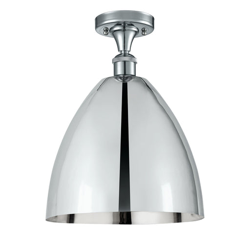 Innovations Bristol 12in 1-Light Semi-Flush Mount | Industrial Polished Chrome Steel and Polished Chrome Metal Shade | Model 616-1F-PC-MBD-12-PC