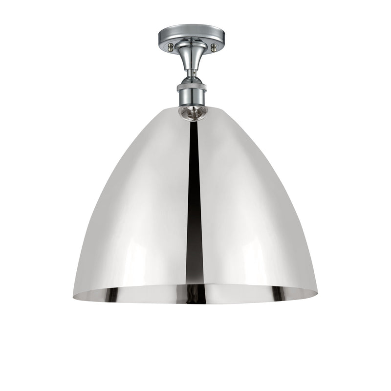 Innovations Bristol 16in 1-Light Semi-Flush Mount | Industrial Polished Chrome Steel and Polished Chrome Metal Shade | Model 616-1F-PC-MBD-16-PC
