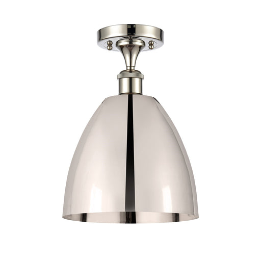 Innovations Bristol 9in 1-Light Semi-Flush Mount | Industrial Polished Nickel Steel and Polished Nickel Metal Shade | Kitchen & | Model 616-1F-PN-MBD-9-PN