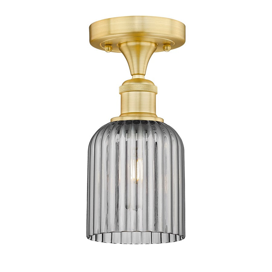 Innovations Edison Bridal Veil 1Lt 5" Semi-Flush, GD/SM - 616-1F-SG-G559-5SM