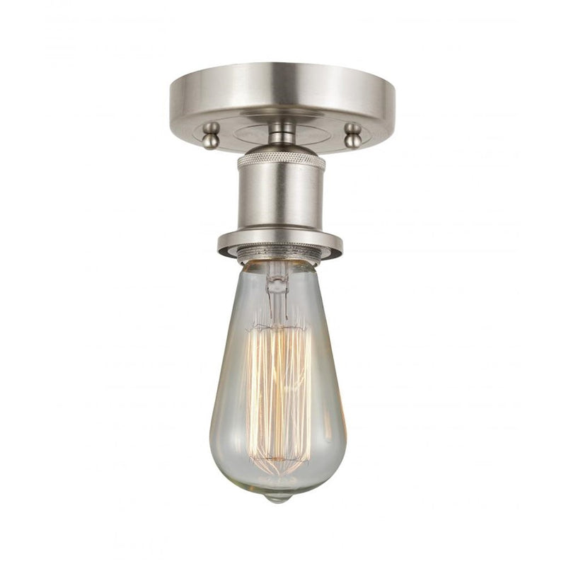Innovations Edison Bare Bulb 1 Light Semi-Flush, Nickel