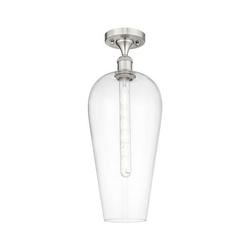 Innovations Chelsea 8in 1-Light Semi-Flush Mount | Industrial Brushed Satin Nickel and Clear Glass | Entryway & Hallway | 8 x 8 | Model 616-1F-SN-G456-8CL